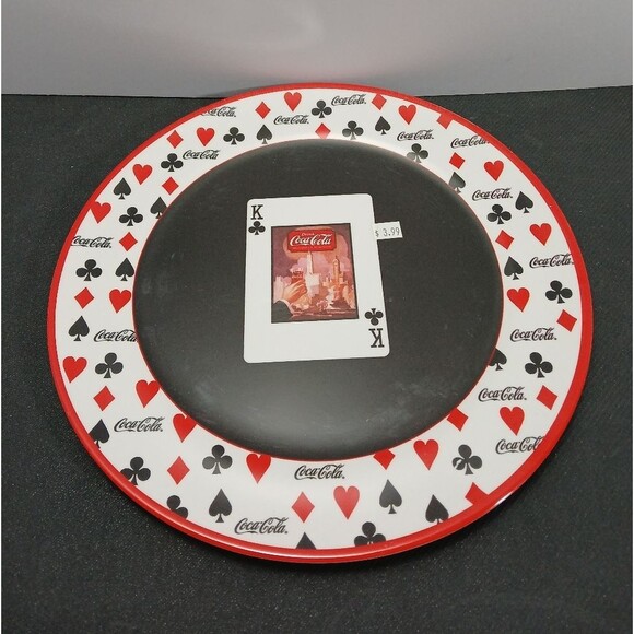 Vintage Coca Cola Plate Playing Card Theme Rare SAKURA Rare HTF 11" - Picture 1 of 3